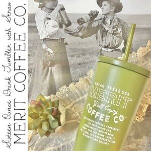 Merit Coffee Co. Green Tumbler with Straw